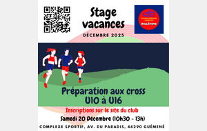 Stage vacances jeunes - décembre