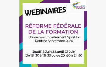 Webinaire  : Réforme des formations d'entraîneurs
