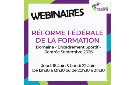 Webinaire  : Réforme des formations d'entraîneurs
